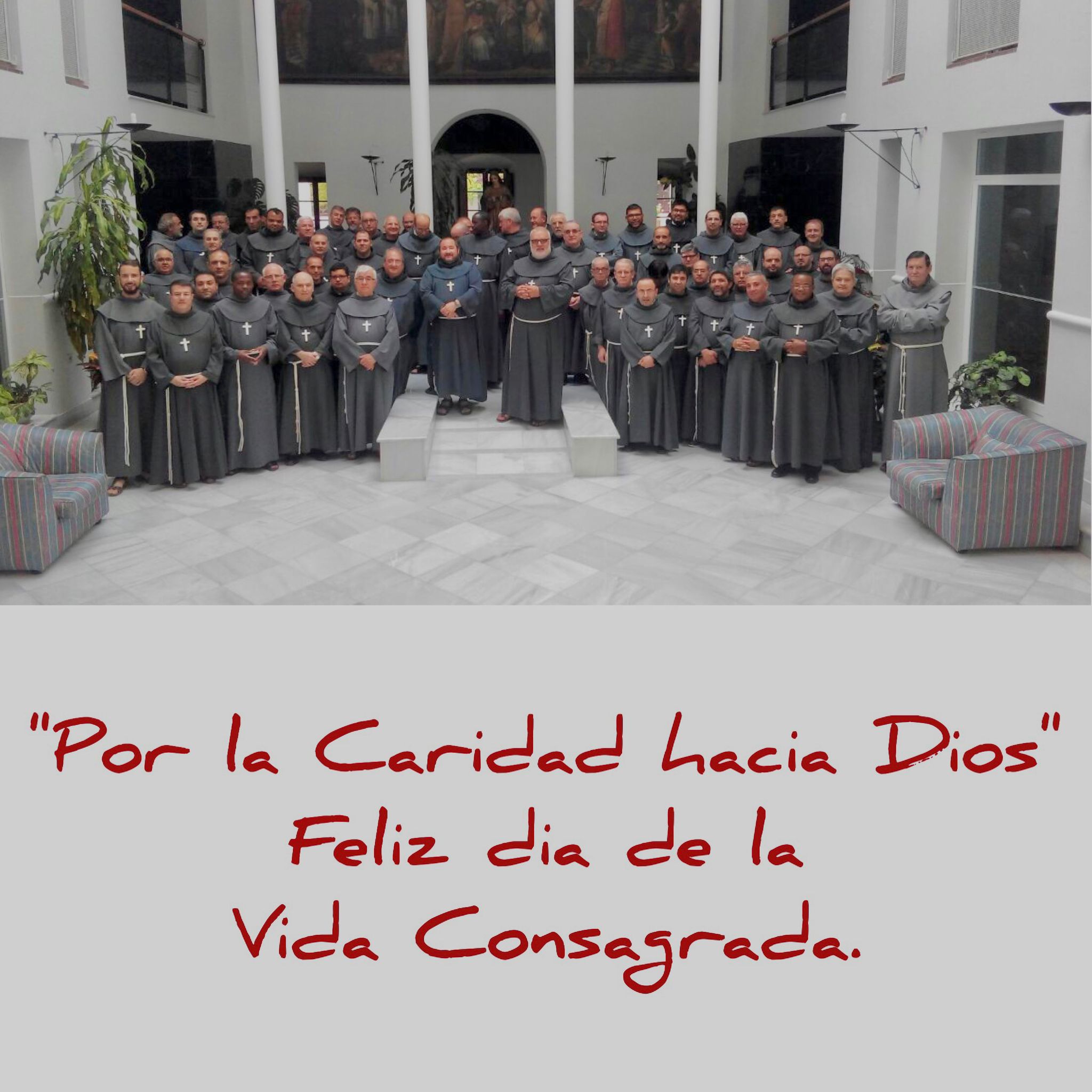 "Por la Caridad hacia Dios" Feliz día de la Vida Consagrada 